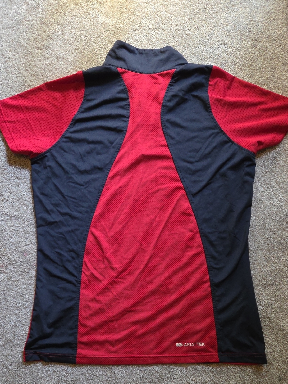 Ariat Black and Red Short Sleeve Polo Tee - Picture 3 of 3